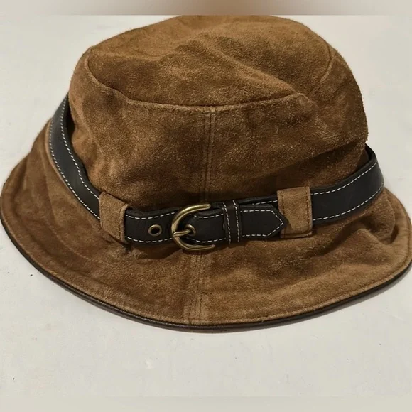Suede coach fall hat Suede Coach Bucket Hat, Size P/small, ADORABLE! - Etsy main image 4